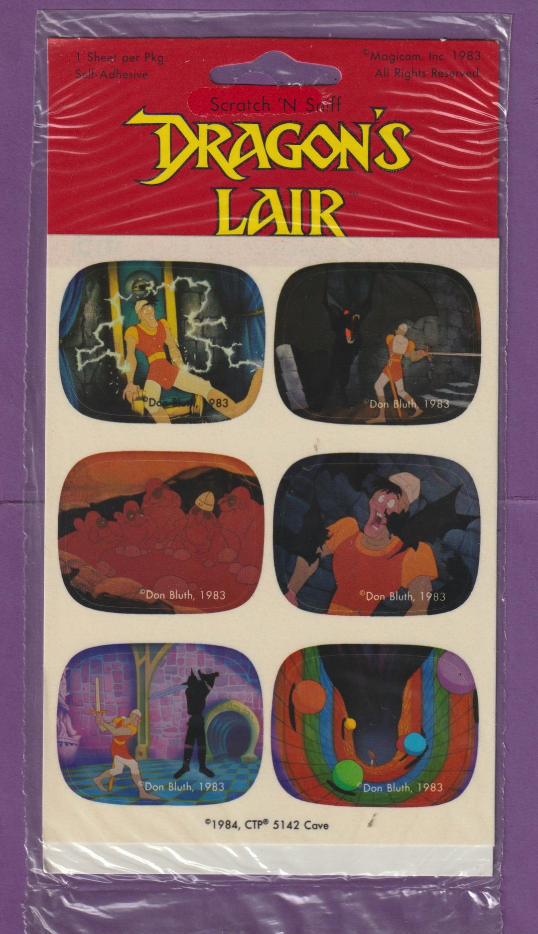 Vintage CTP 1980s DRAGON'S Lair Scratch & Sniff Stickers CAVE - Etsy