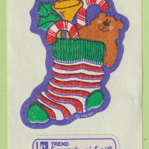 Adesivo da grattare e annusare vintage grande, opaco, alla menta, per calza di Natale, PROFUMO FORTE