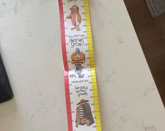 Vintage Mcdonalds 1981 Ronald Mcdonald Growth Chart MINT - Etsy