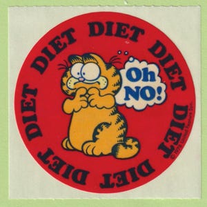 Vintage Garfield Diet Oh No!  Sticker Jim Davis