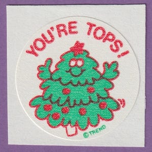 Stickers vintage tendance mat à gratter et à renifler sapin de Noël PIN