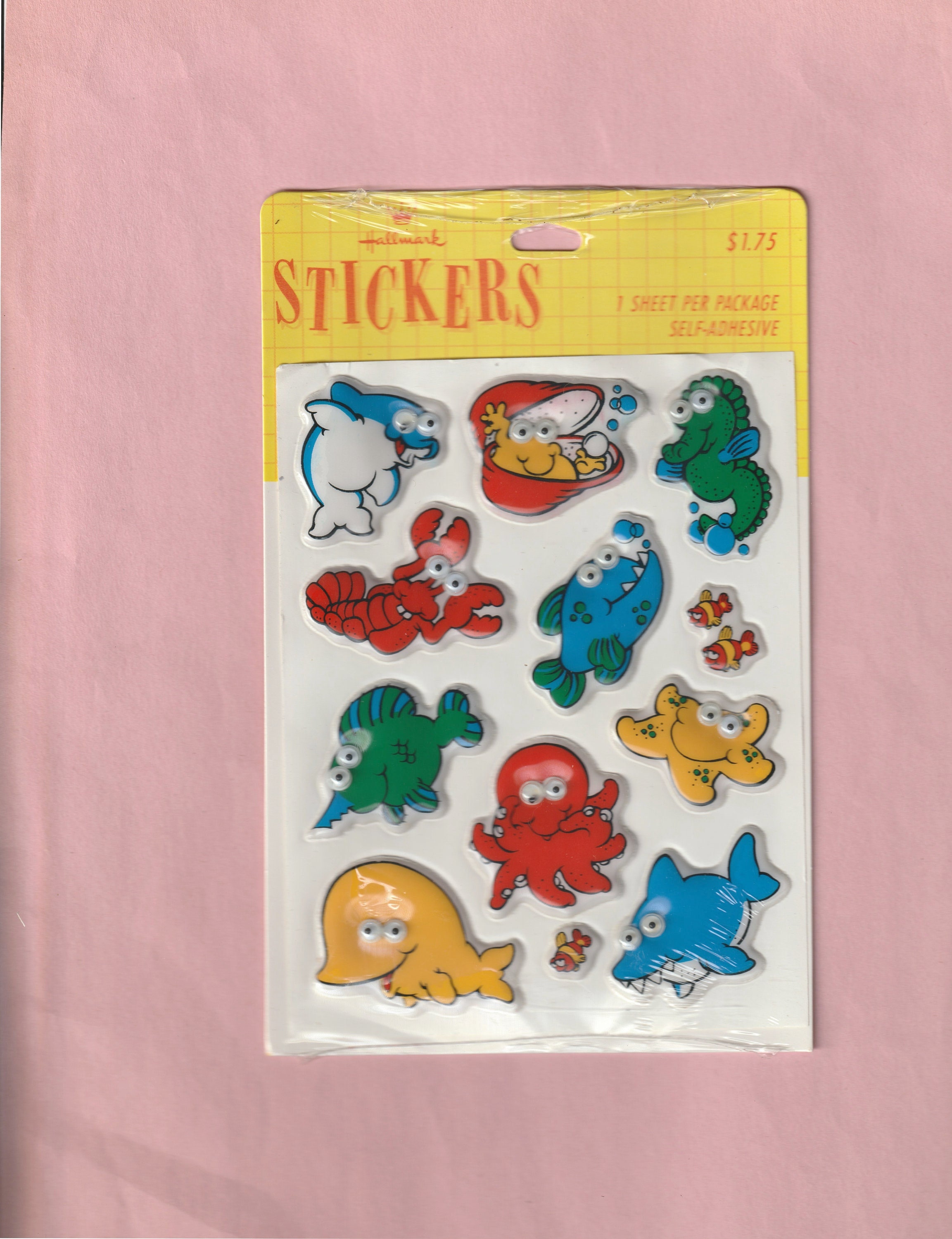 Vintage 1981 Hallmark Puffy Googly Eye Stickers Mixed Lot Frogs Starfish  Octopus
