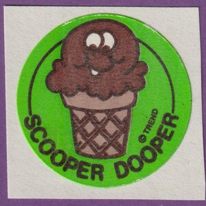 Stickers vintage tendance mat à gratter et à sentir CHOCOLAT Cornet de crème glacée Scooper Dooper