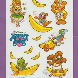 Vintage 1980er Jahre Muppet Babies Scratch & Sniff Sticker Bogen BANANA