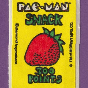 Sticker vintage à gratter et à renifler Mme Pac Man FRAISE