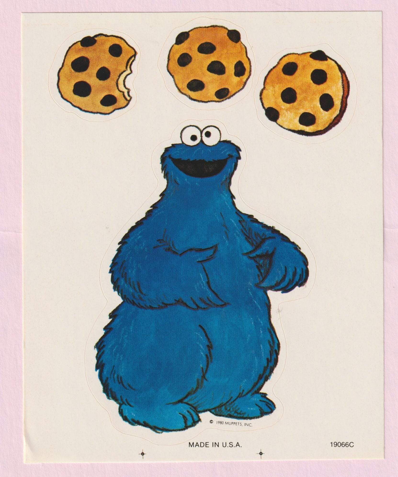 くっきーもんすたー♪ ページ Vintage 1980s LARGE Sesame Street Sticker COOKIE MONSTER - Etsy