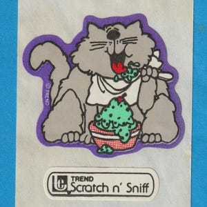 Adesivo vintage grande Trend opaco CAT Mint Scratch & Sniff