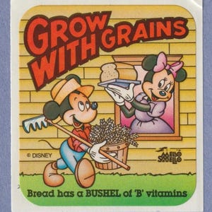Sticker vintage Disney Mission Nutrition Mello Smellos à gratter et à renifler PAIN FRAIS