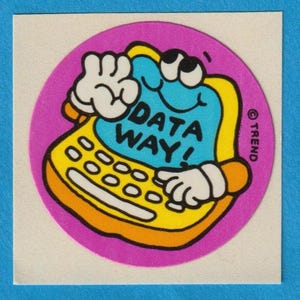 Sticker vintage tendance brillant à gratter et à renifler DATA WAY