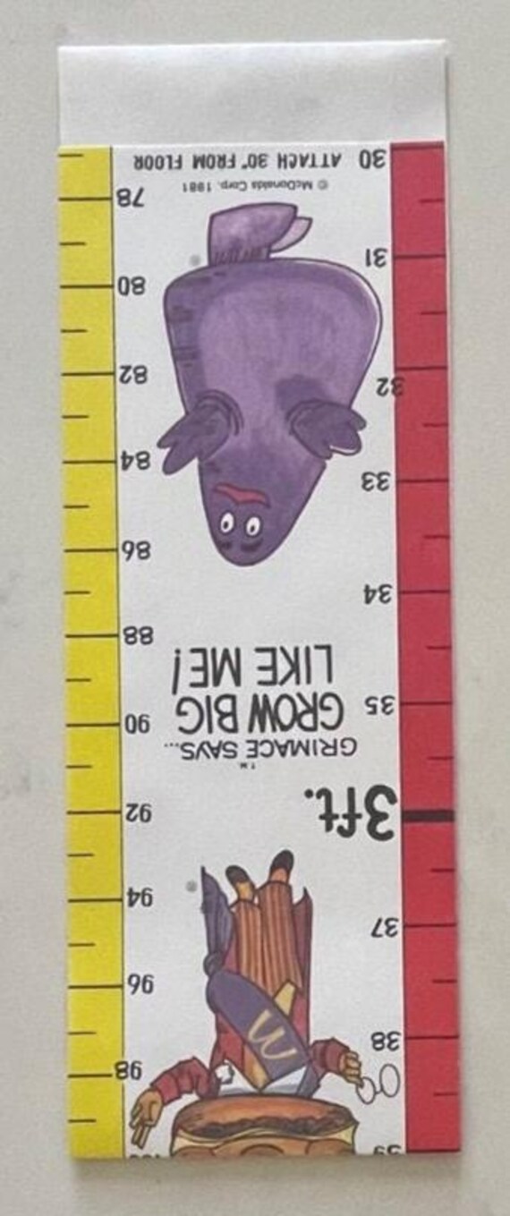 Vintage Mcdonalds 1981 Ronald Mcdonald Growth Chart MINT - Etsy