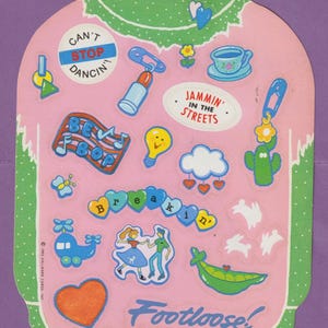 Hoja de pegatinas vintage HALLMARK FOOTLOOSE