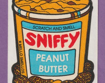 Vintage Mello Smello Sniffy Peanutbutter-kras- en snuifsticker