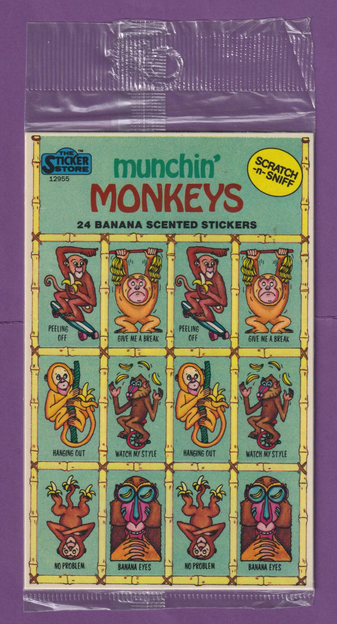 Vintage the STICKER STORE Scratch & Sniff Stickers Munchin