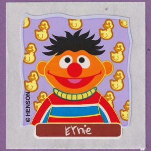 Vintage HENSON Sesame Street Sticker ERNIE