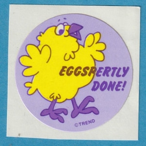 Vintage Trend Scratch & Sniff Sticker Eggspertly Done!