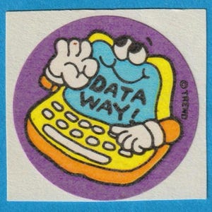 Sticker vintage tendance mat à gratter et à renifler DATA WAY