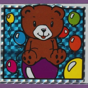 Vintage BJ 1980s BEAR Prism Sticker BALLOONS