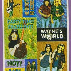 Vintage 1980s Waynes World Sticker Sheet