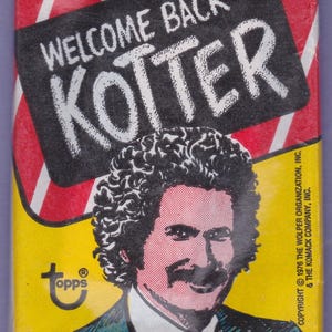 Vintage Welcome Back Kotter Wax Pack Trading Cards Stickers & Gum