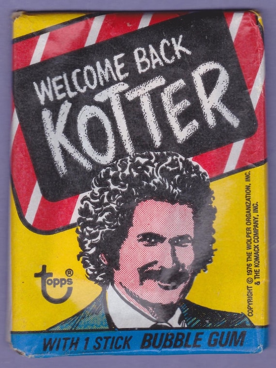 Vintage Welcome Back Kotter Wax Pack Trading Cards Stickers & Gum