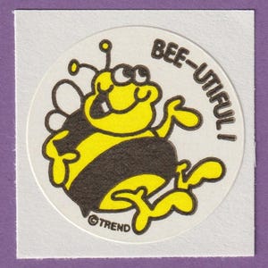 Vintage Trend Matte Scratch & Sniff Sticker Honey Bee MINT