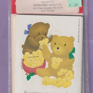 RARE lot d'étiquettes autocollantes poinçon de Noël à gratter et à renifler vintage 1980 scellé