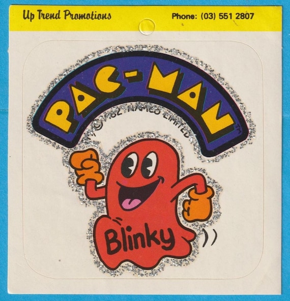 Vintage NAMCO 1980s GLITTER Pac Man Sticker BLINKY - Etsy