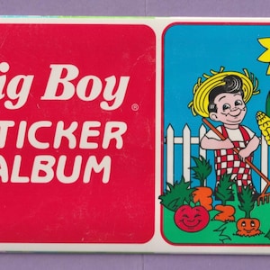 Zeldzaam NIP Vintage SANDYLION Bob's Big Boy Restaurant-stickeralbum