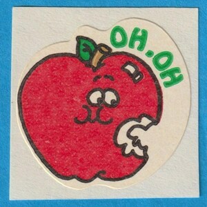 Sticker vintage tendance mat à gratter et à renifler NO TM Pomme