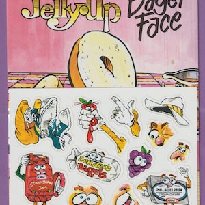 Lot d'autocollants pour bagel KRAFT Jelly Up vintage des années 1980