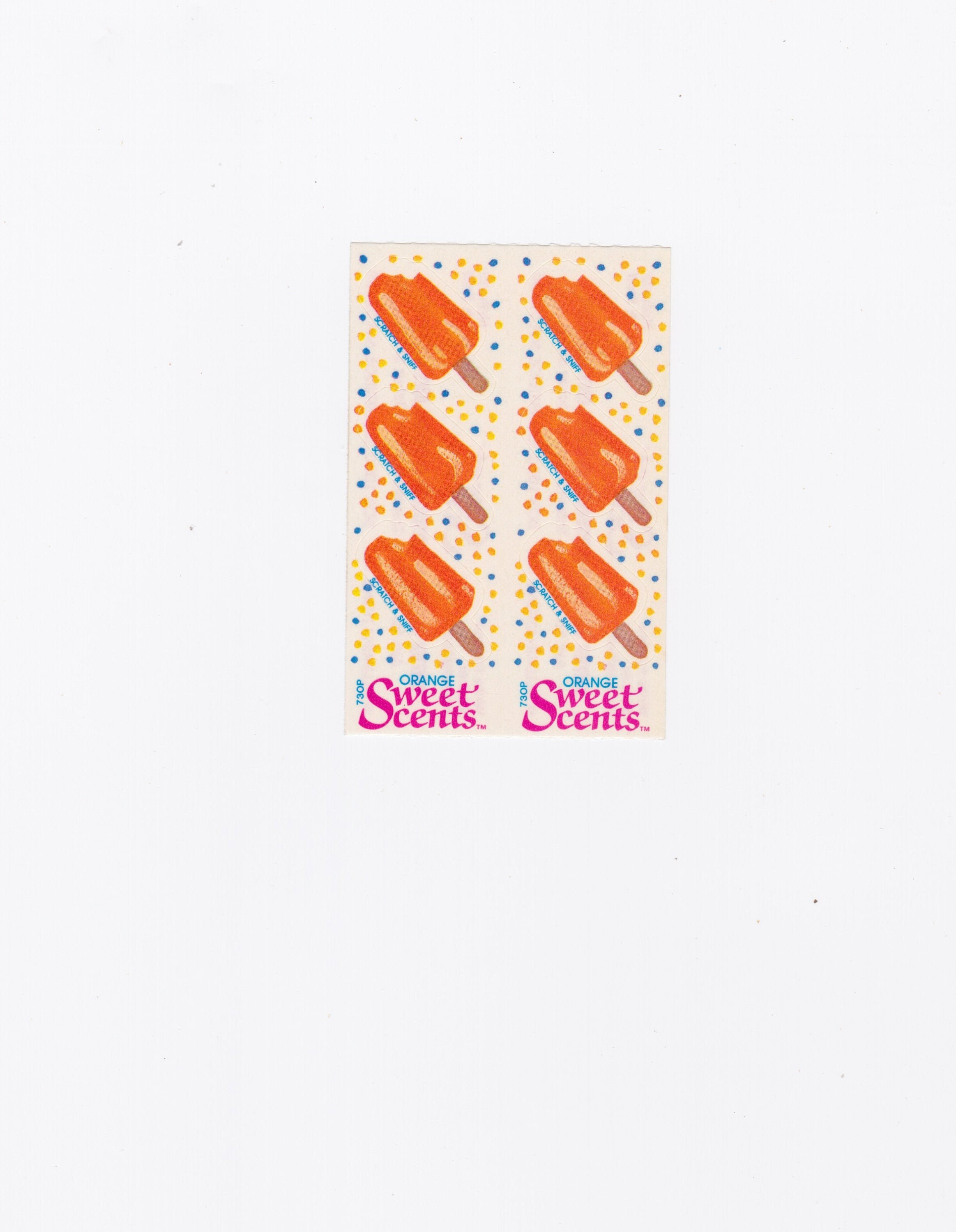Orange Vintage Scratch & Sniff Stickers Good Scent!! Illuminations 