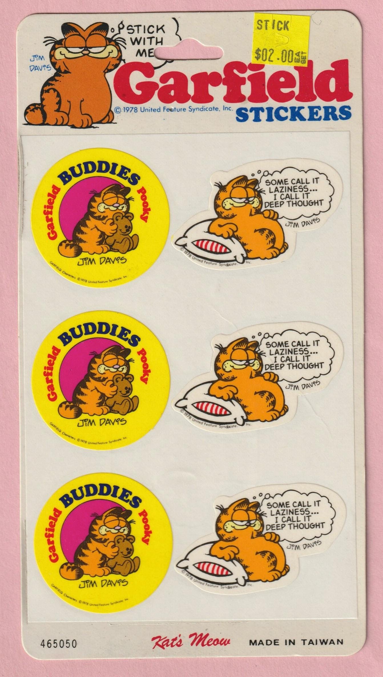 Vintage 1978 Garfield Kats Meow Stickers #4 - Etsy