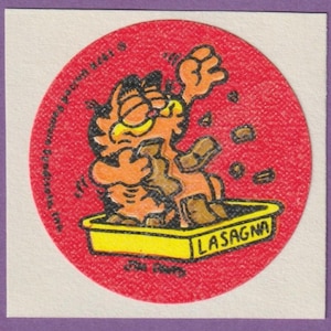 Vintage 1980s Garfield Lasagna Scratch & Sniff Sticker by Kats Meow MATTE