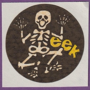 Vintage Trend Matte Scratch & Sniff Sticker SKELETON Bones No TM