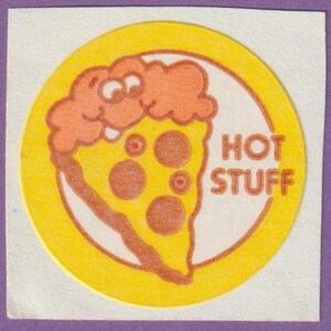 Sticker vintage tendance mat à gratter et à renifler PIZZA NO TM