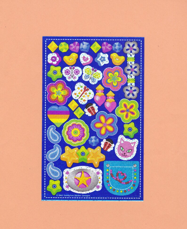 Sandylion Colourful Butterfies Stickers lot of 5 SHEETS size 2" X 6" Sandylion Colourful Butterfies Stickers lot of 5 SHEETS size 2" X 6"