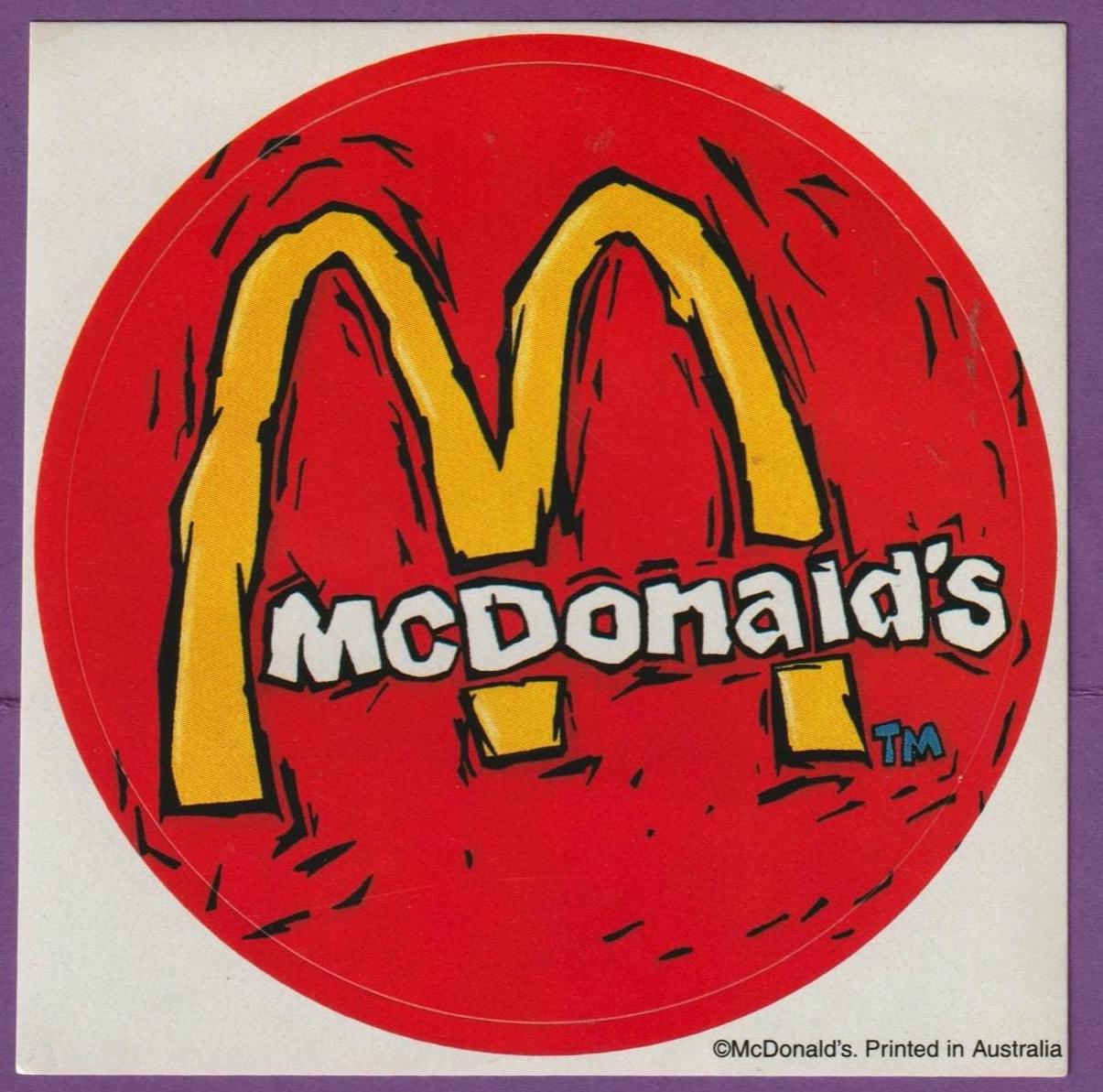 海外紙物　お得　ヴィンテージ マクドナルド ステッカー　4種200枚 ヴィンテージ ラージ 1980 年代 マクドナルド ステッカー