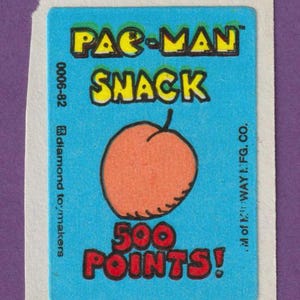 Sticker vintage Mme Pac Man à gratter et à renifler PEACH #3