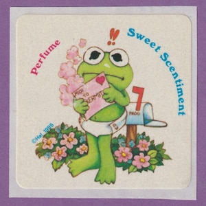 Vintage Muppet Babies KERMIT Scratch & Sniff Sticker PERFUME