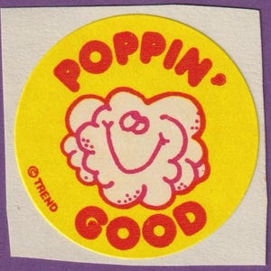 Vintage Trend Matte Scratch & Sniff Sticker POPCORN