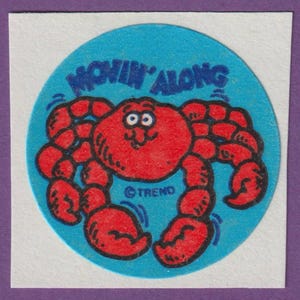 Sticker vintage tendance mat à gratter et à renifler CRABE