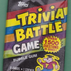 Topps  Vintage Trivia Battle Game Wax Packs Trading Cards Stickers & Gum