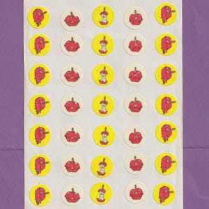 HTF 1981 Vintage CTP Sniffys Matte Scratch & Sniff Sticker Sheet CARAMEL Apfel