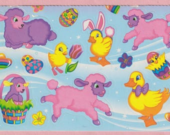 Vintage 1980s  Lisa Frank Stickers Lambs Ducks