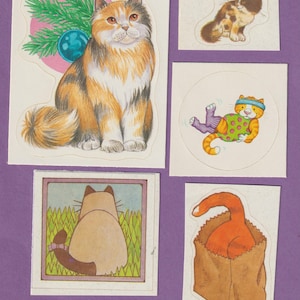 Vintage 1980s Cat Sticker Lot