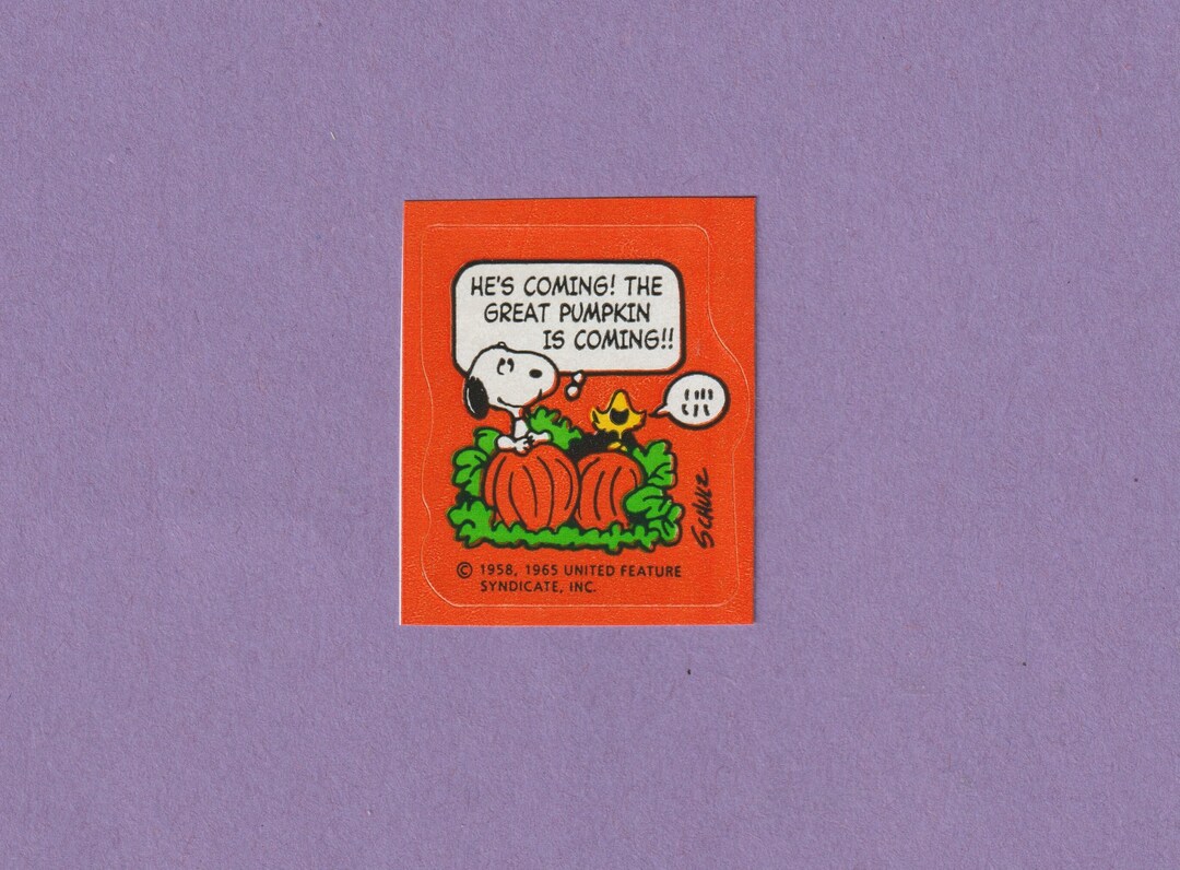 Vintage Hallmark Peanuts Halloween Sticker Snoopy Etsy