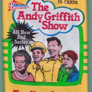 Paquete de cera vintage de The Andy Griffith Show, cartas coleccionables, pegatinas y chicles