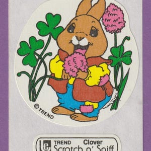 Adesivo vintage grande alla moda opaco RABBIT CLOVER Scratch & Sniff