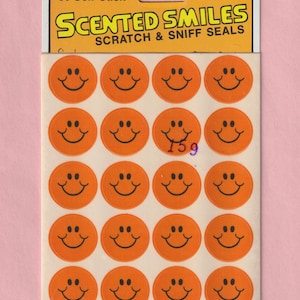 Confezione di adesivi Vintage Eureka ORANGE Scented Smiles Scratch & Sniff SIGILLATI