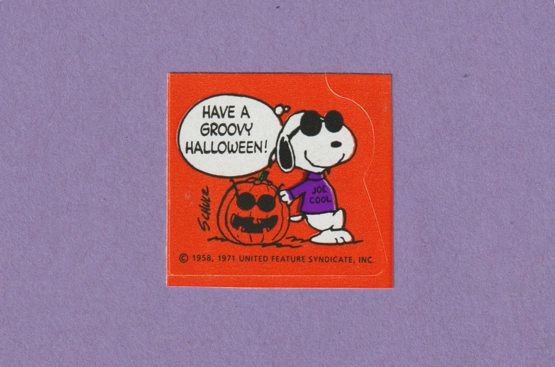Vintage Peanuts Halloween Sticker Snoopy Etsy